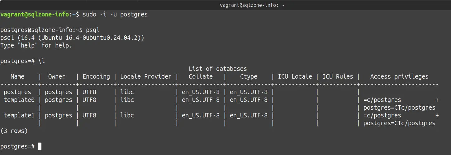 Consola de postgresql